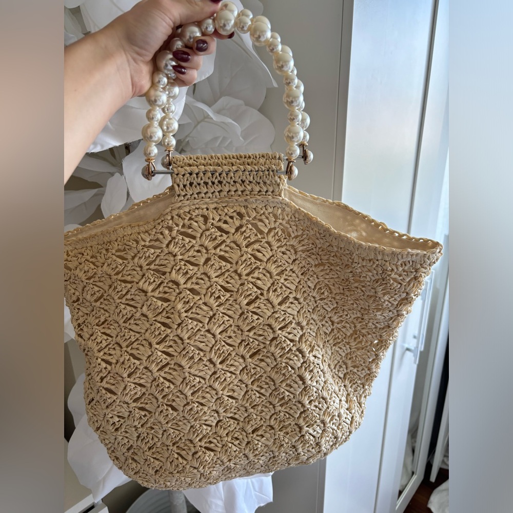 ‘Uma Tote’ in Natural with Pearls from BTB Los Angeles